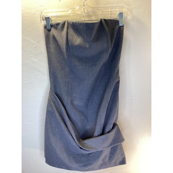 ZARA NWT Gray Strapless Form Fitted Stylish Bodycon Mini Date Summer Dress M - Picture 4 of 6